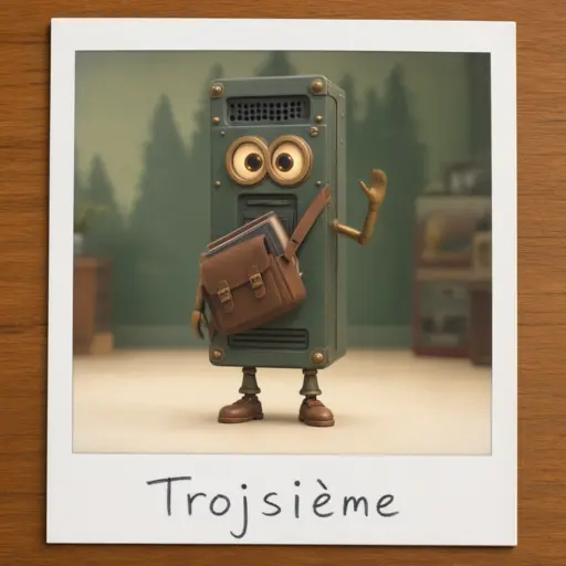 Polaroid of La Troisième pinned to the wall, school satchel on her back